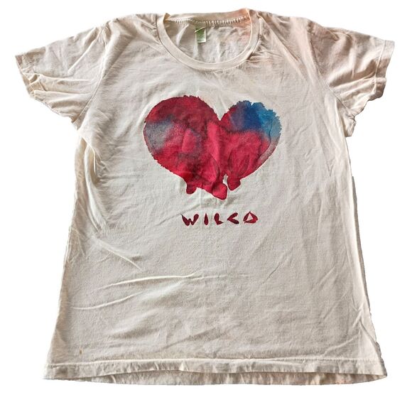 Wilco Watercolor Heart T Shirt XL *Fits Like a Small* Organic Cotton Thrashed - Picture 1 of 12